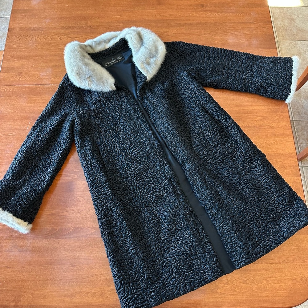Exquisite Persian Lamb/Mink trim Coat 1950s